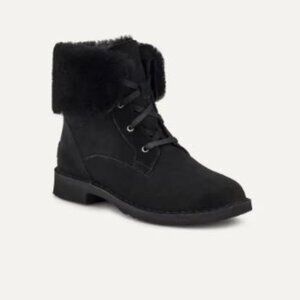 UGG Weylyn Genuine Shearling Suede Boot, Black, US 8, Used